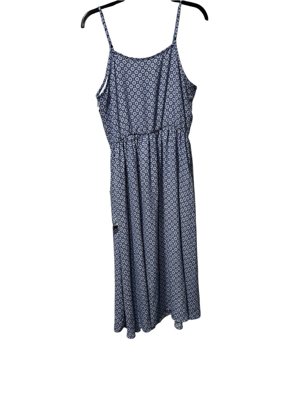 Morgan Taylor Navy Geometric Spaghetti-Strap Maxi Dress